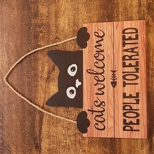 Wooden Cat Sign